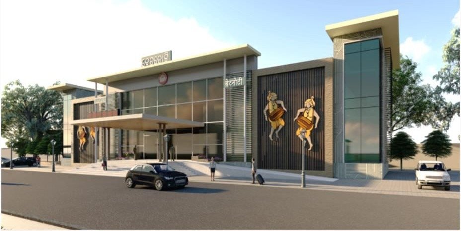 Architectural rendering of the upgraded Betnoti railway station